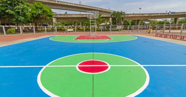 outdoor basketball court cost