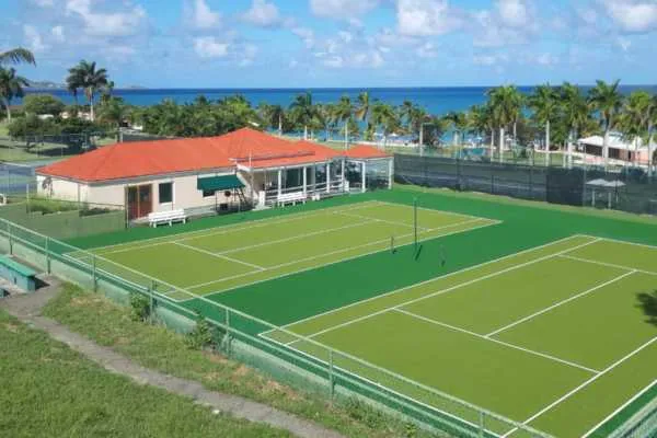 edel grass Tennis cage with two courts on St. Croix, U.S. Virgin Islands