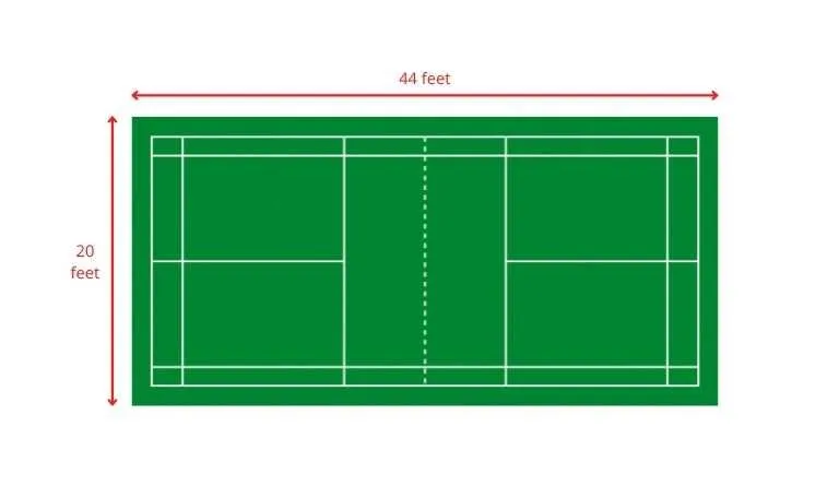 indooor badminton court size and dimensions