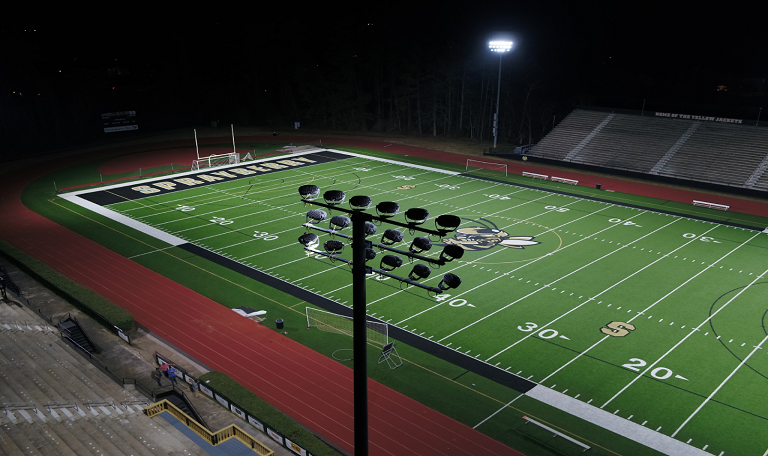 high school football field lighting