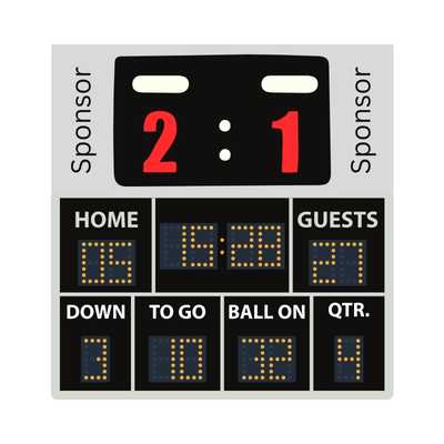 Football Field Scoreboard - 16' Wide Stadium Scoreboards