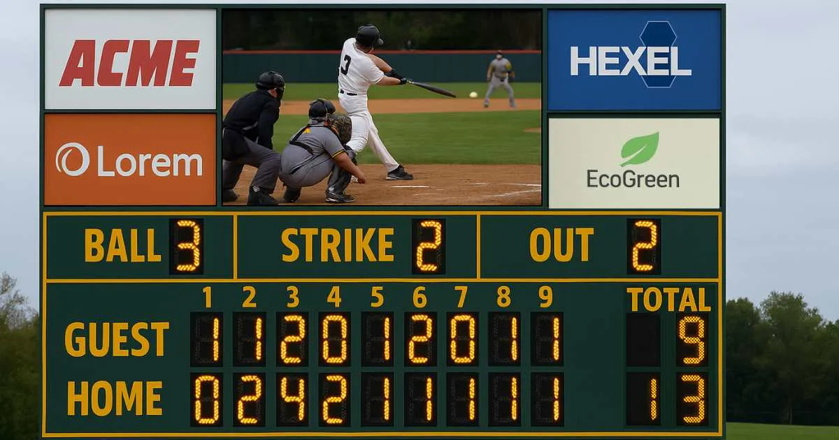 Traditional LED Scoreboard with Video Display