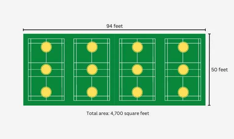 recreational indoor badminton court layout