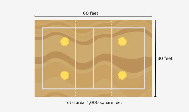 recreational volleyball court lighting layout