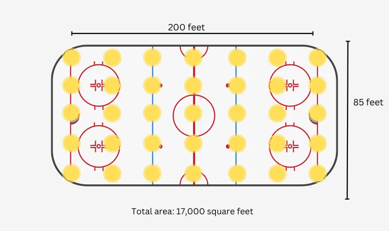 professional ice hockey and skating rink lighting layout