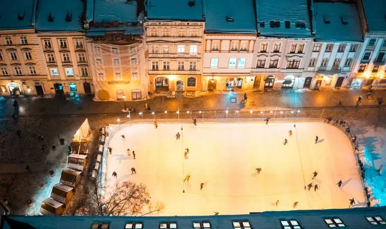 Portable ice skating rink rental cost