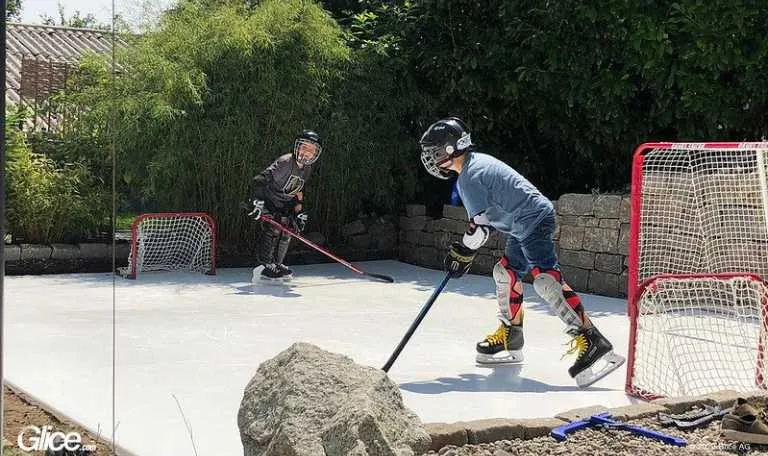 artificial ice rink in the backyard