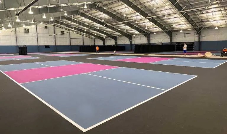 California Sports Surfaces Plexipave surface at Wolverine Pickleball Facility