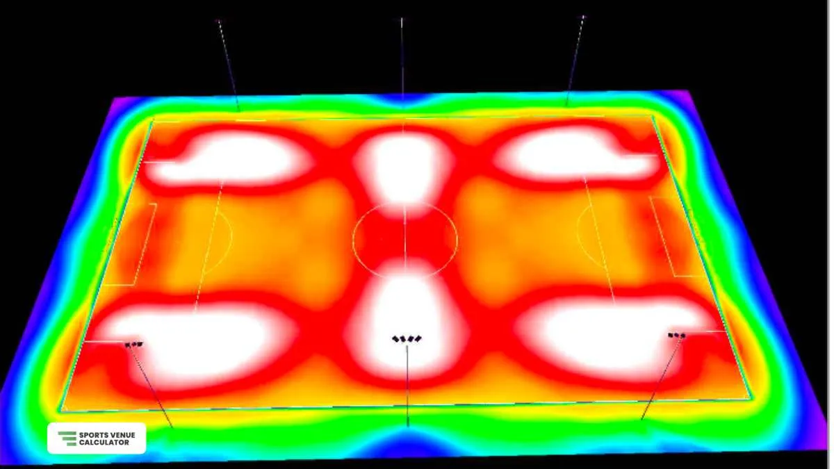 False color rendering for a soccer stadium