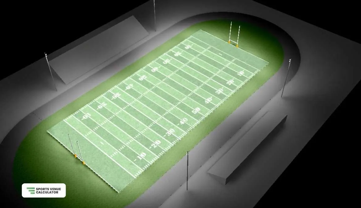 Lighting layout for a standard-sized football field (IES Class III)